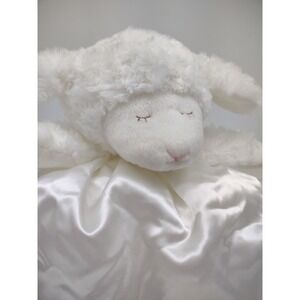 BABY GUND  White Satin Furry Winky Easter Lamb Huggy Buddy Lovey